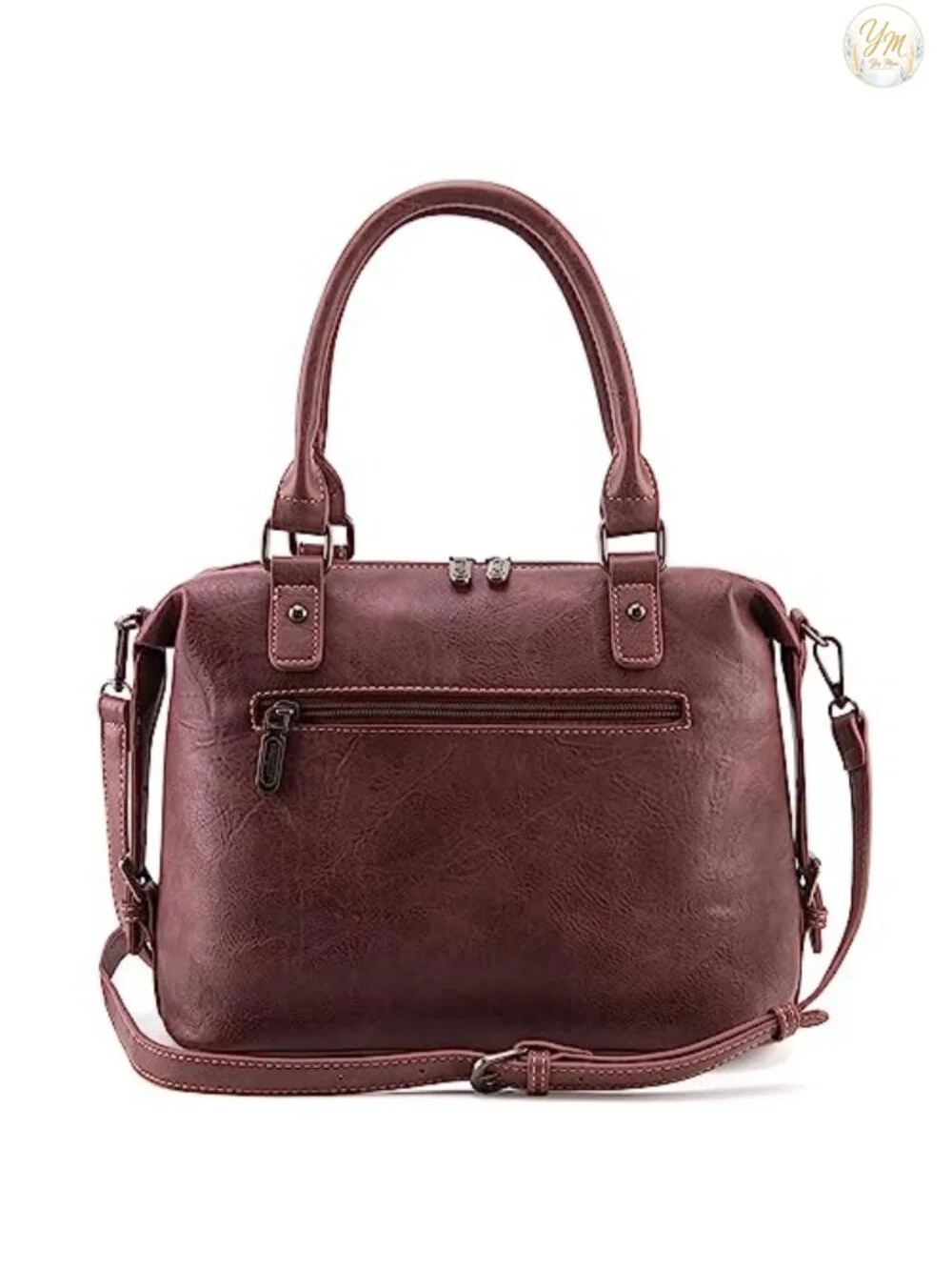 Vintage Western Barrel Satchel Hobo Bag Faux Leather Detachable Strap